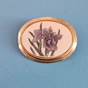 Vintage BARLOW Purple Iris Pin